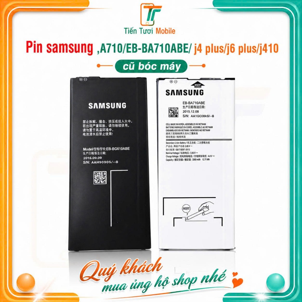 Pin samsung ,A710/EB-BA710ABE/j4 plus/j6 plus/j410,cũ bóc máy