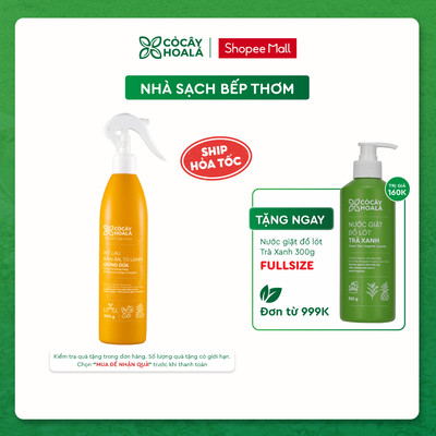 Xịt lau bàn ăn, tủ lạnh Cỏ Cây Hoa Lá Gừng Dứa 300g kháng khuẩn tự nhiên, không bám mùi trên bề mặt tiếp xúc