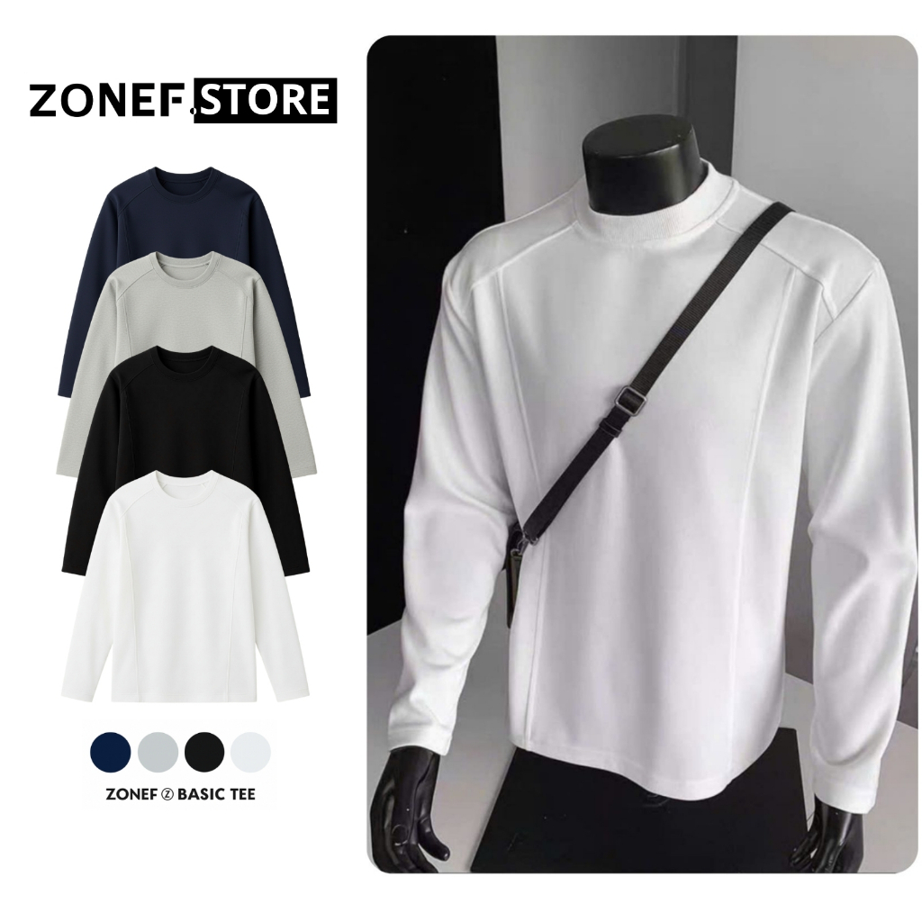 Áo Thun Dài Tay Giữ Nhiệt Cổ Tròn ZONEF STORE Form Relaxfix Tôn Dáng, Áo Thu Đông Mềm Mịn Phong Cách