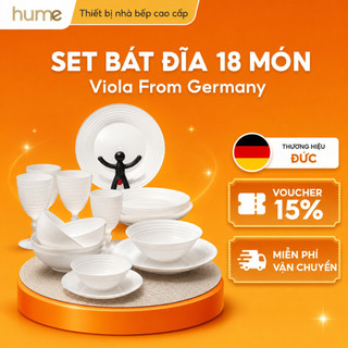 Set Bát Đĩa Viola 18 Món Thủy Tinh Chịu Nhiệt Cao Cấp Decor Bàn Tiệc Sang Trọng