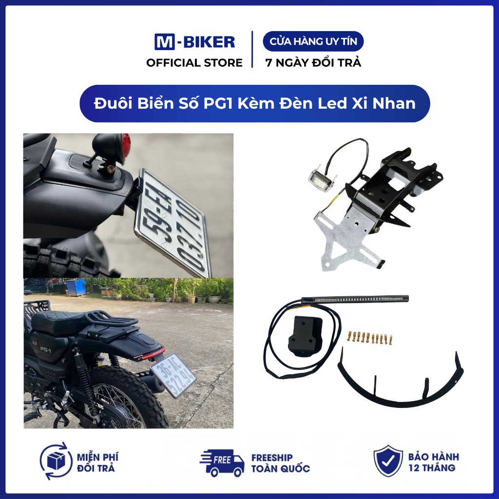 Đuôi Biển Số PG1, đuôi biển số pg1 abs kèm đèn led xi nhan cho pg1 abs | M-Biker