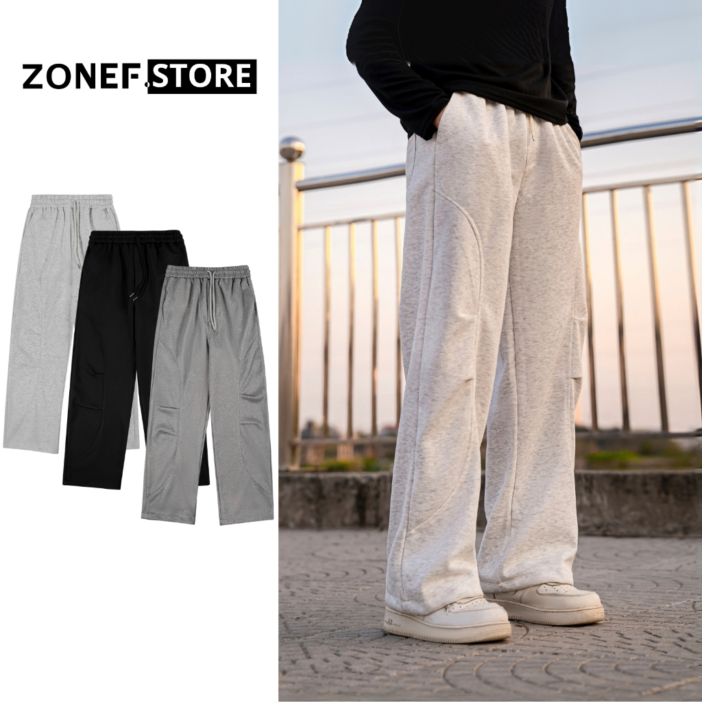 Quần Nỉ Ống Đứng Nam ZONEF STORE ,Nỉ 2 Da Dày Dặn From Rộng Local Brand Nam Mensweat ( QNL )