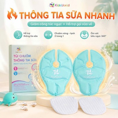 Túi Chườm Ngực Thông Tia Sữa KidsWorld Chườm Nóng Lạnh Giúp Mẹ Kích Sữa, Giảm Đau (1 hộp 2 chiếc)