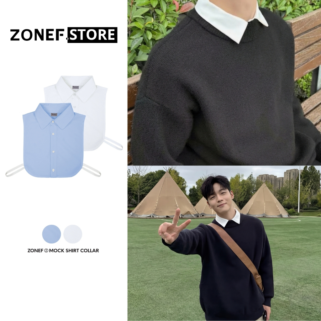 Cổ Áo Rời Sơ Mi ZONEF STORE , Cổ Áo Sơ Mi Đức Phối Với Áo Len Và Áo Sweater Tạo Điểm Nhấn Cho Outfit