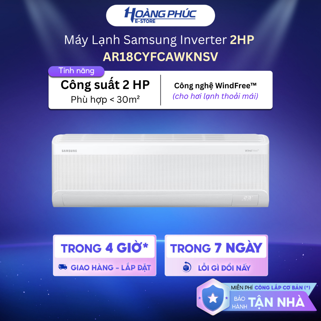 Máy Lạnh Samsung Wind-Free Inverter 2 HP AR60H18D1MWNSV | AR18CYFCAWKNSV {Toàn Quốc}(CHỈ GIAO - KHÔN