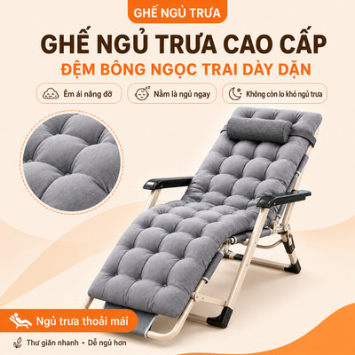 Giường Gấp Văn Phòng CONOCO Khung Thép Gia Cố Có Đệm Dày Êm, Chịu Lực Gấp Gọn