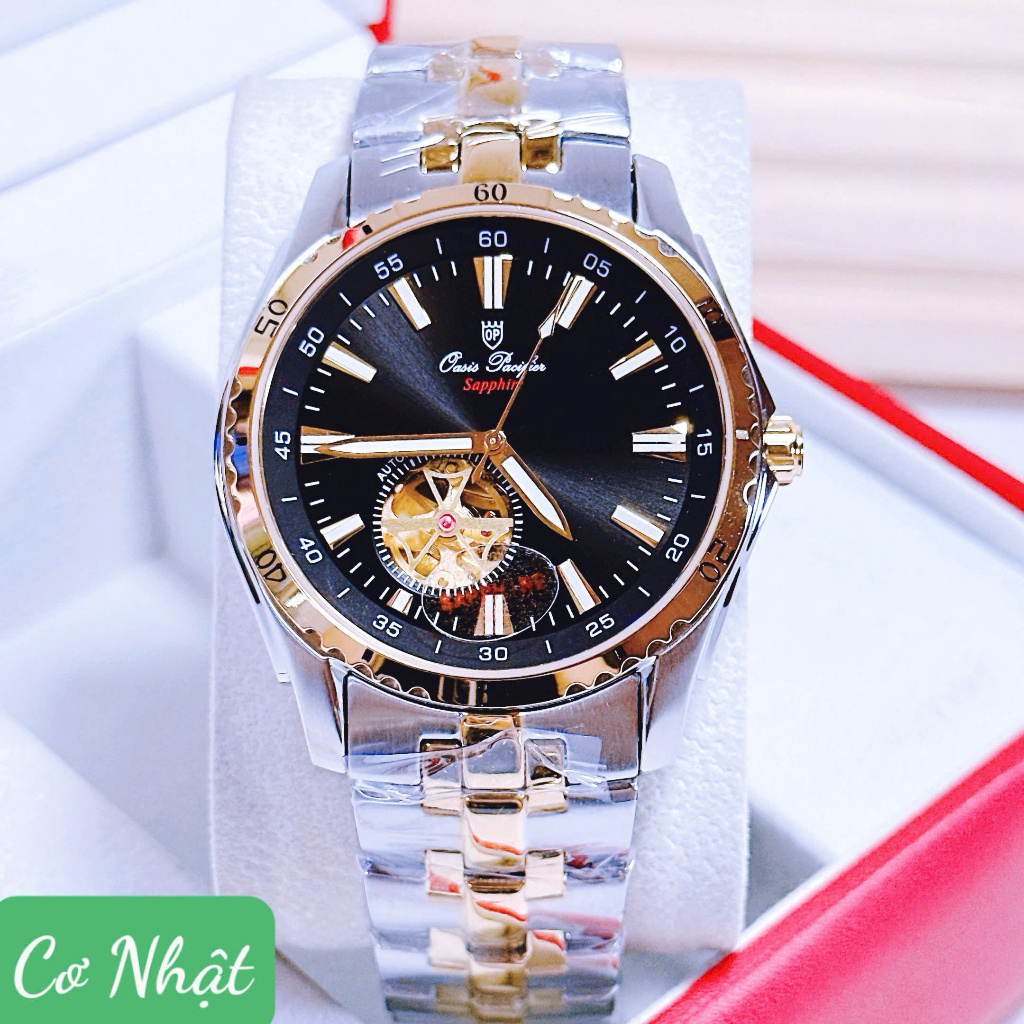 Đồng Hồ OP 2026 Automatic Japan Oasis Pacifier Men Watch Open Heart - Size 44mm