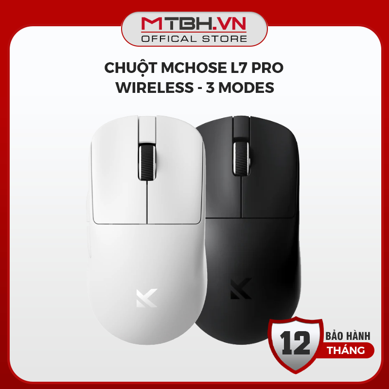 Chuột Gaming Không Dây MCHOSE L7 Pro - 3 Chế Độ Kết Nối, Cảm Biến Cao Cấp Siêu Nhẹ
