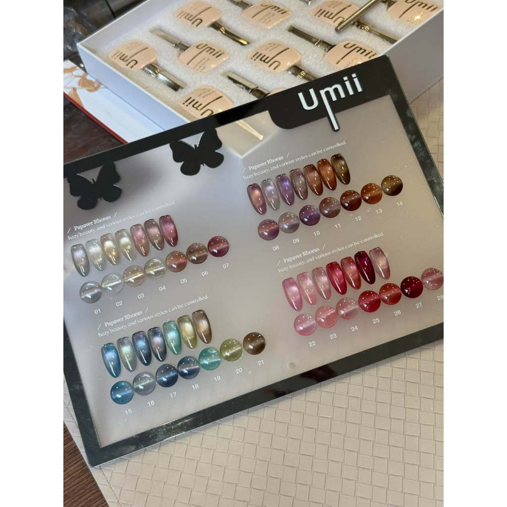 Set sơn gel mắt mèo ma thuật Umi tone nhạt 28 màu siêu sáng + Tặng kèm bảng màu