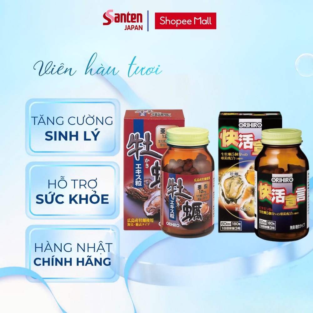 Viên uống tinh chất hàu tươi, hàu tươi tỏi nghệ Orihiro Nhật Bản