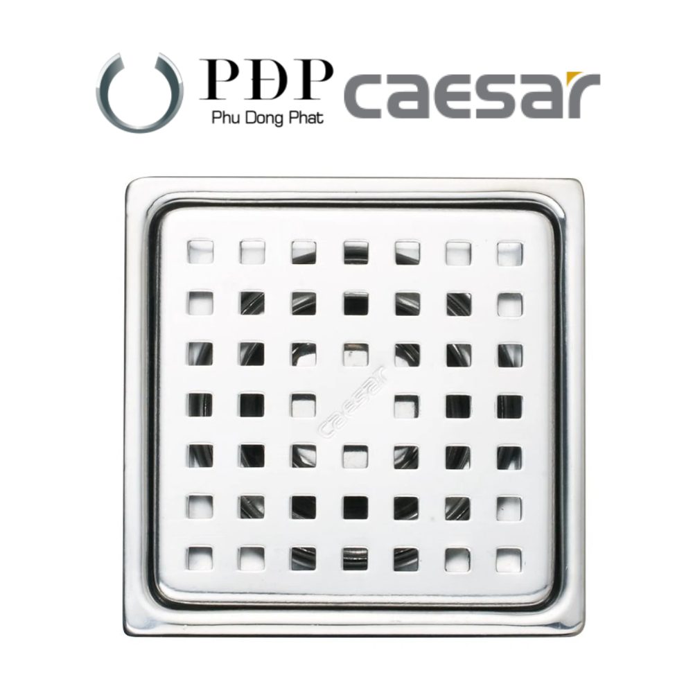 Phễu Thoát Sàn CAESAR ST1212 (Ø60) Inox 304 Cao Cấp 120x120m