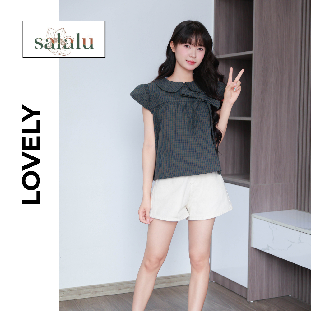 BT 049 Áo babydoll cổ sen cài nơ trước ngực siêu dễ thương | BigBuy360 - bigbuy360.vn