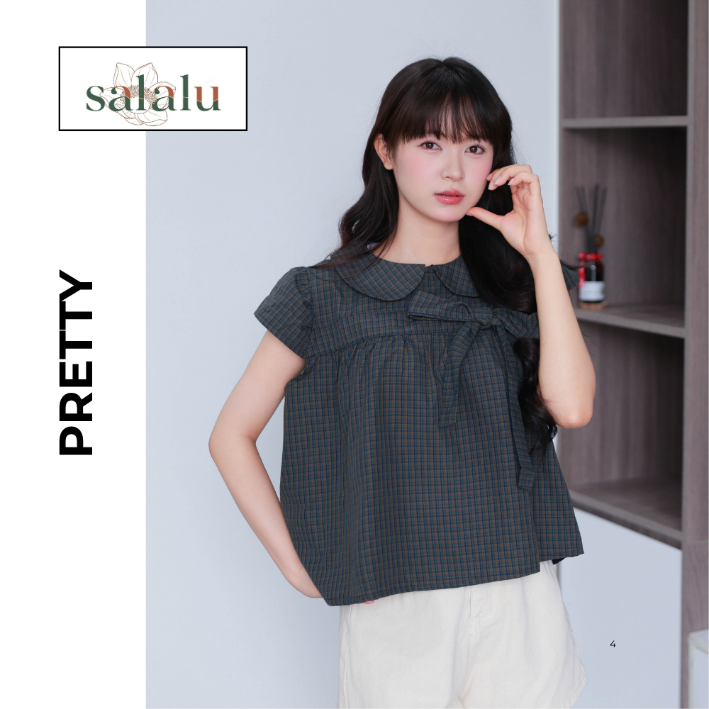 BT 049 Áo babydoll cổ sen cài nơ trước ngực siêu dễ thương | BigBuy360 - bigbuy360.vn