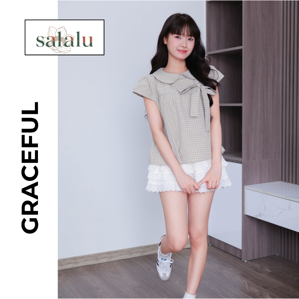 BT 049 Áo babydoll cổ sen cài nơ trước ngực siêu dễ thương | BigBuy360 - bigbuy360.vn