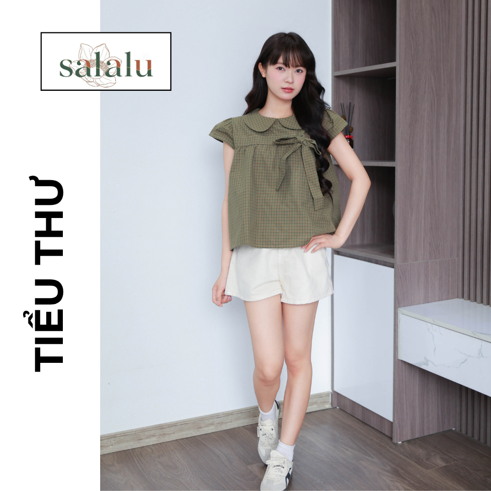 BT 049 Áo babydoll cổ sen cài nơ trước ngực siêu dễ thương | BigBuy360 - bigbuy360.vn