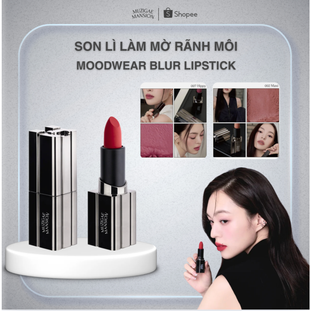 Son thỏi Muzigae Mansion Moodwear Blur Lipstick lâu trôi, mướt mịn và nhẹ môi