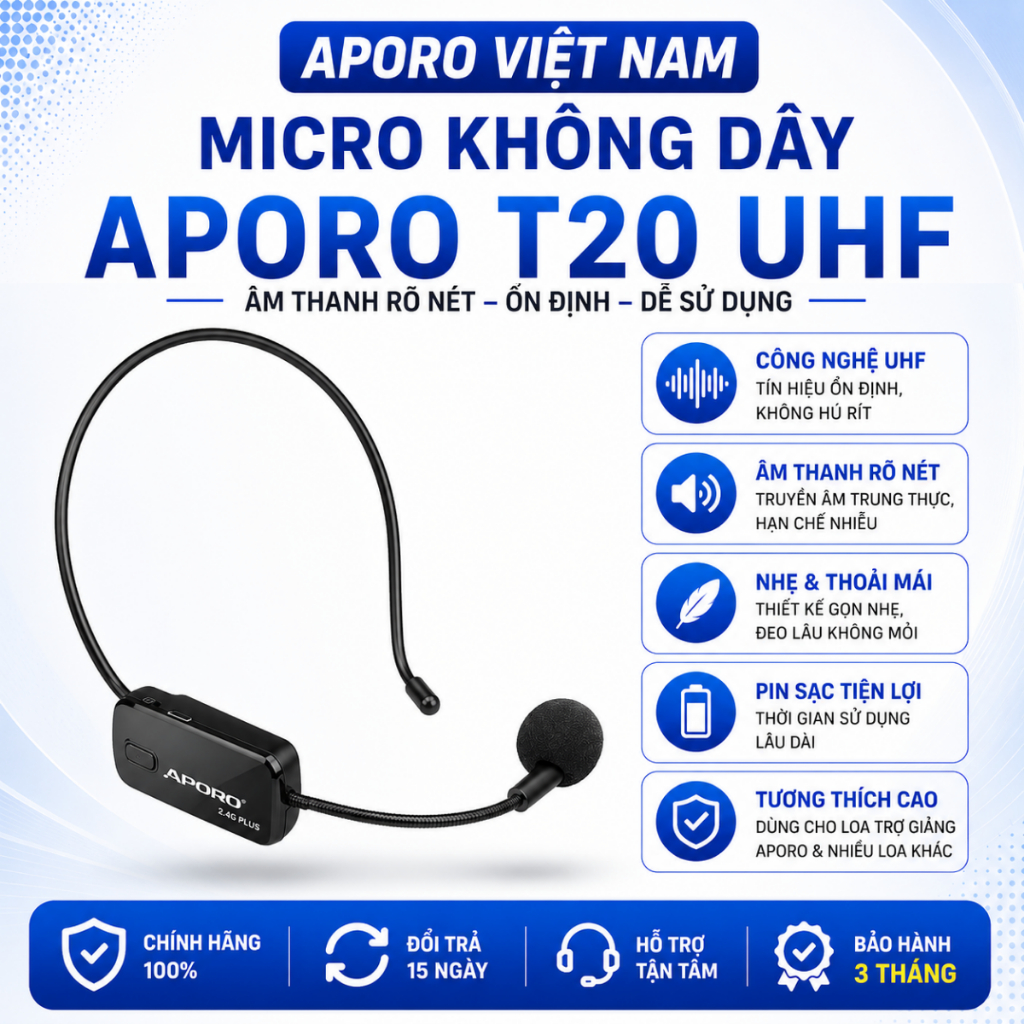 Micro không dây UHF Aporo T18 /T20 /T31 /T30