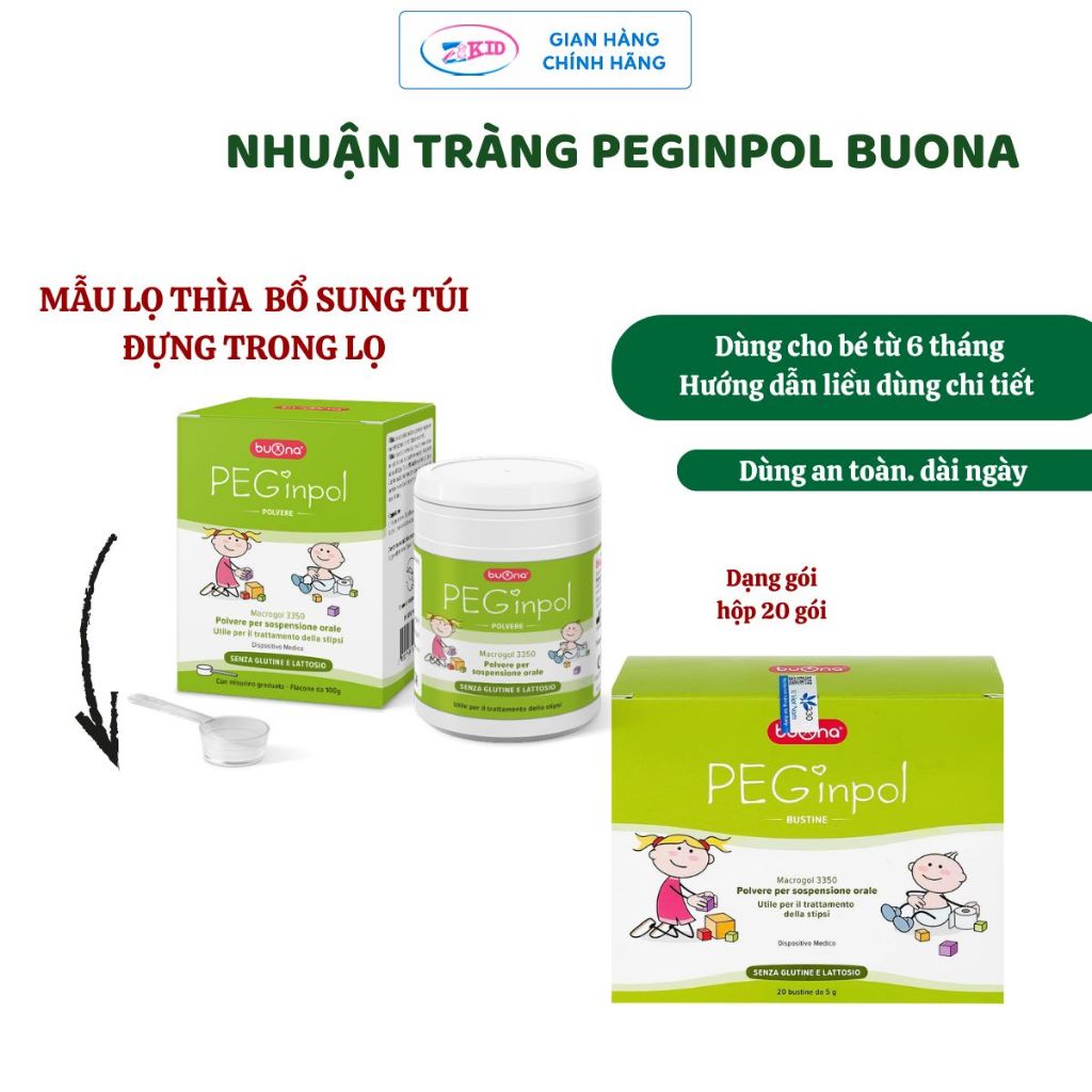 Buona Peginpol Macrogol 3350 - Hỗ Trợ Táo Bón Cấp Và Mãn Tính Cho Trẻ Em