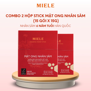 Combo 2 Hộp Stick 15 Gói Mật Ong Nhân Sâm Miele 15g Tiện Lợi