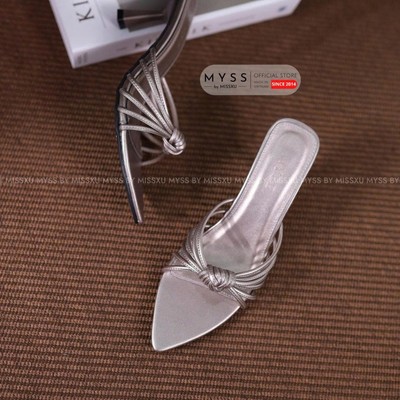 Giày sục nữ dây mảnh thắt nơ 8cm cao cấp MYSS - SU256