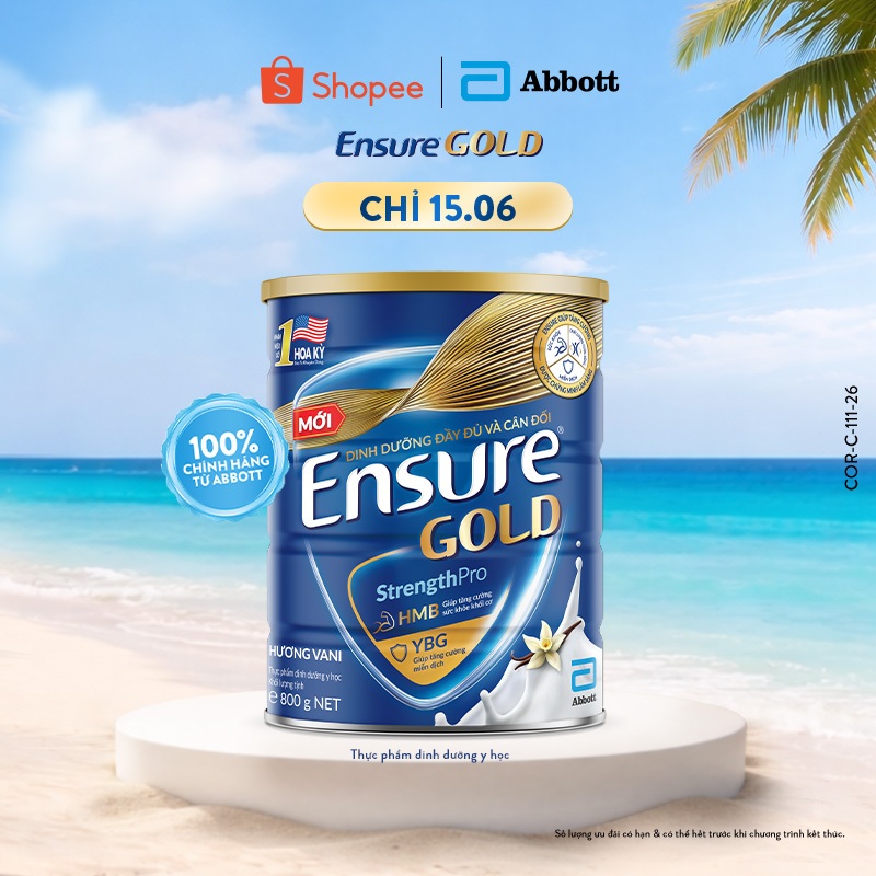 Sữa bột Ensure Gold Abbott hương vani 800g | BigBuy360 - bigbuy360.vn