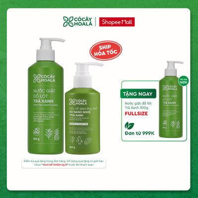 COMBO Dung Dịch Vệ Sinh x2 Nano Nghệ 150ml + Nước Giặt Đồ Lót Trà Xanh Cỏ Cây Hoa Lá 350g