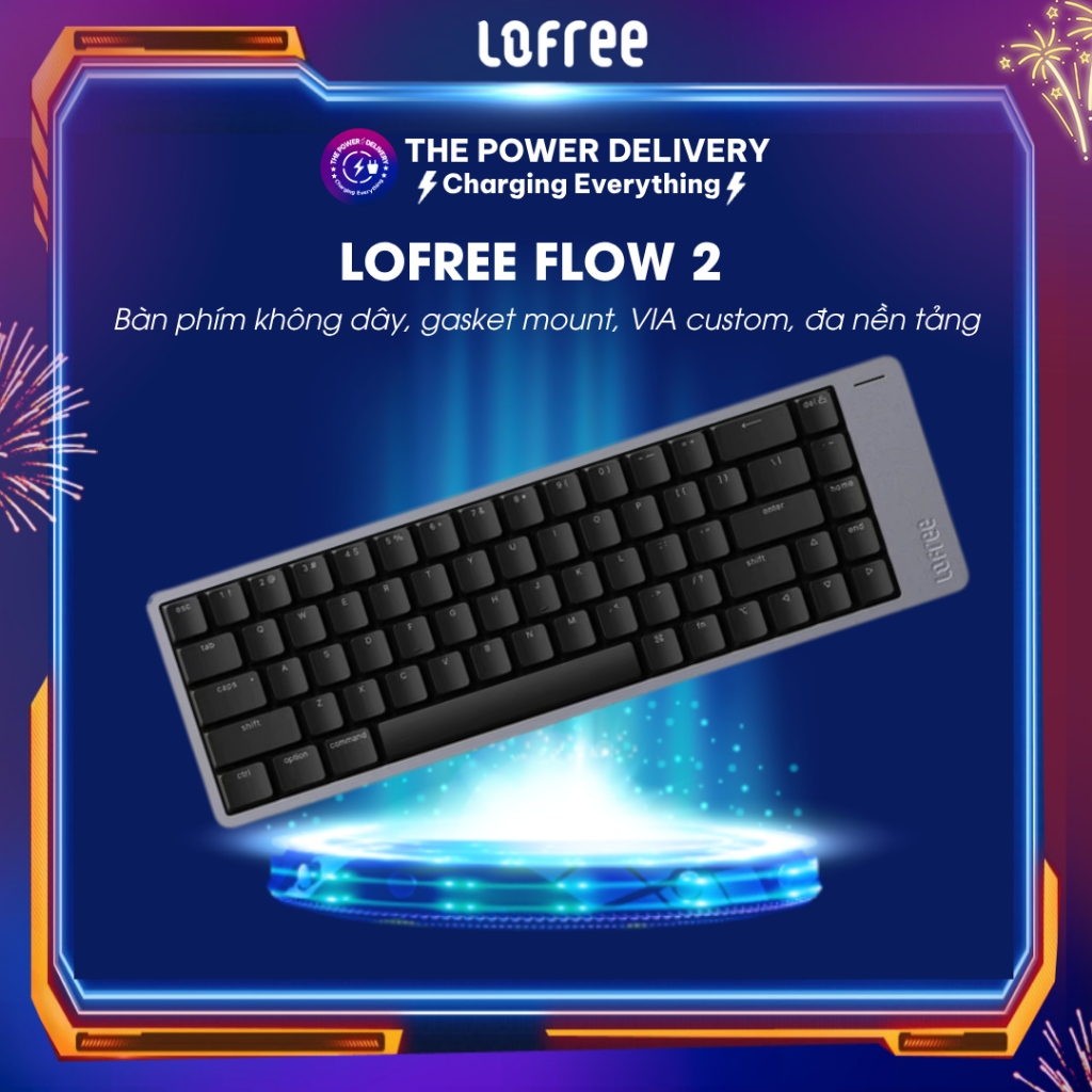 Bàn Phím Cơ Lofree Flow 2 Chính Hãng | Low Profile Wireless, Gasket Mount, VIA Custom Cho Mac & Wind