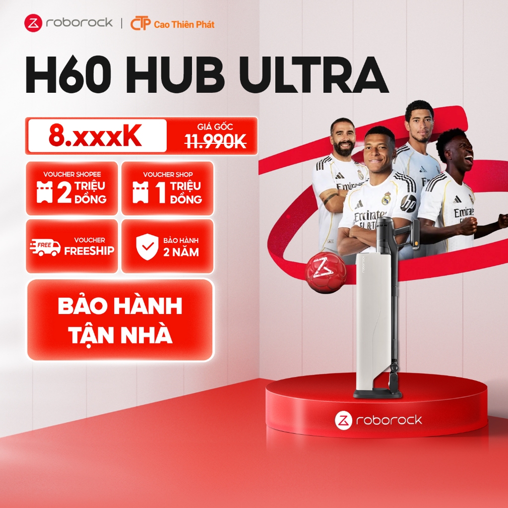 [Bảo hành tận nhà] Roborock H60 Hub Ultra/ H60 Hub Pro/ H60 Ultra Máy hút bụi cầm tay| Lực hút 210AW