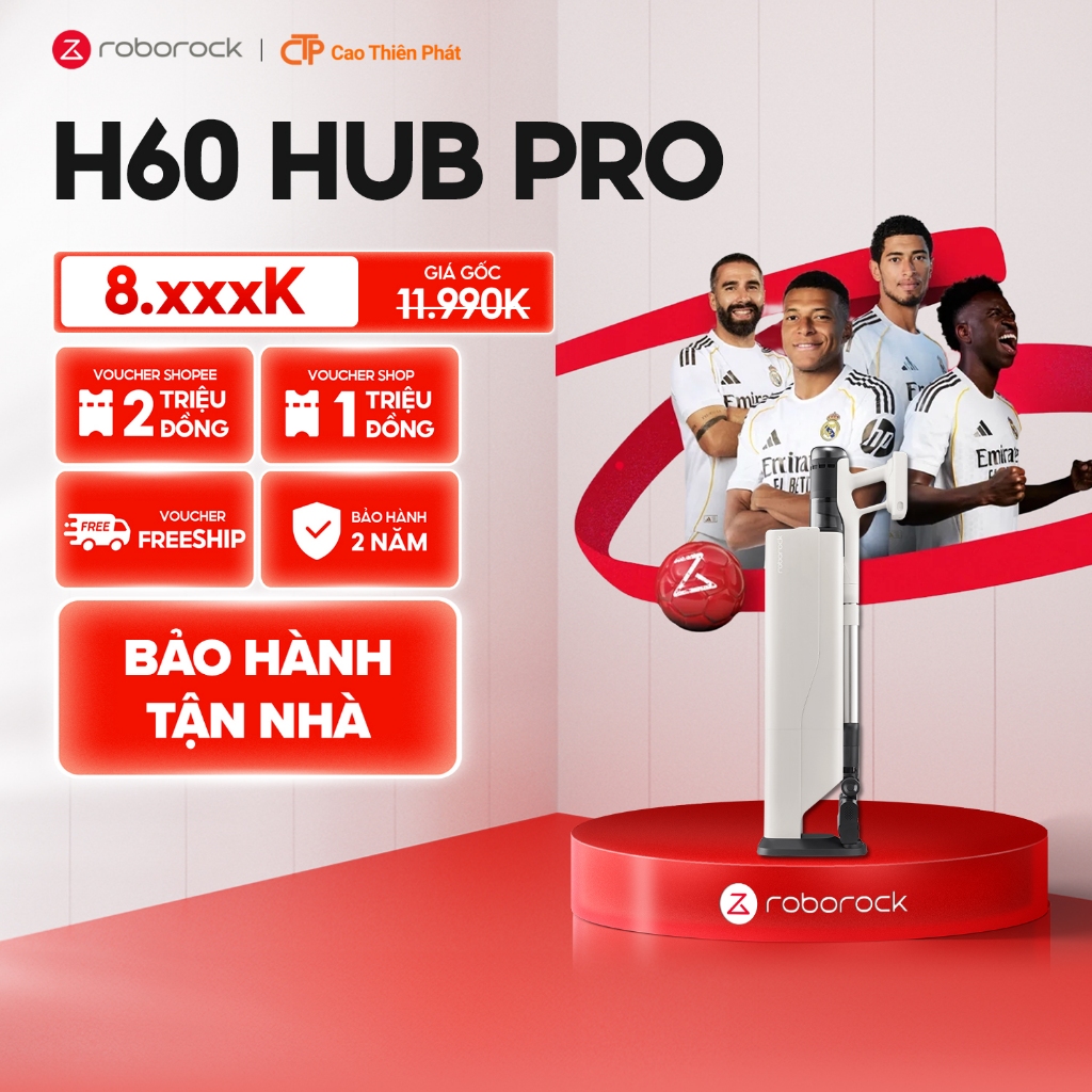 [Bảo hành tận nhà] Roborock H60 Hub Pro/ H60 Hub Ultra/ H60 Ultra Máy hút bụi cầm tay| Lực hút 170AW