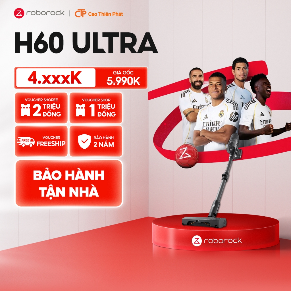 [Bảo hành tận nhà] Roborock H60 Ultra/ H60 Máy hút bụi cầm tay không dây | Lực hút 210AW