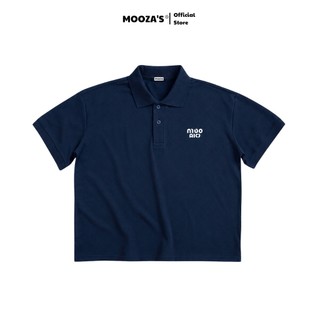 Áo Polo Thêu Logo Mooza Form Boxy Local Brand BASIC, Áo Polo Oversized Unisex 280gsm Cotton/Moo