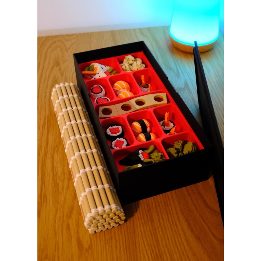 3D Printed Sushi Chess Set – Novelty Game with Bento Box
