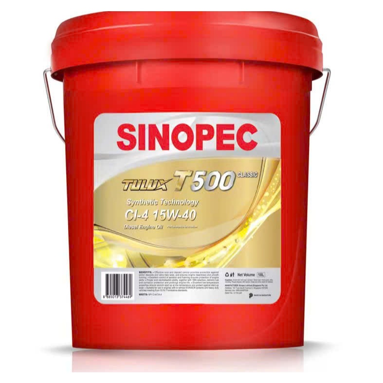 Dầu động cơ Sinopec TULUX T500 E7/CI4 20W50 - 15W40 - 18L