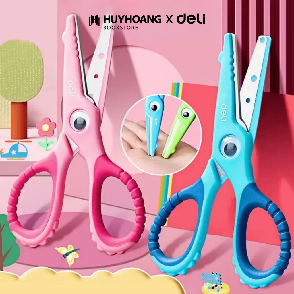 Kéo Thủ Công Cắt Giấy Deli - Kéo Đầu Tròn An Toàn, Dễ Sử Dụng Đối Với Trẻ Nhỏ, Hình Ngộ Nghĩnh Nhiều