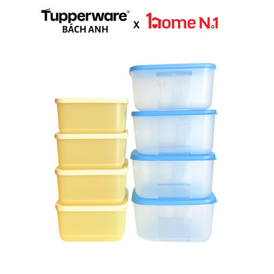 Bộ hộp trữ đông, trữ mát Tupperware Freezermate và Small Square 650ml (8 hộp) - Hàng chính hãng - Bảo hành trọn đời