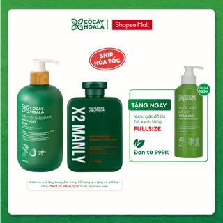 Combo Dầu Gội Thảo Dược Ngăn Ngừa Rụng Tóc Dành Cho Nam, Dầu Gội Xả 2in1 Hà Thủ Ô Cỏ Cây Hoa Lá Vietnam