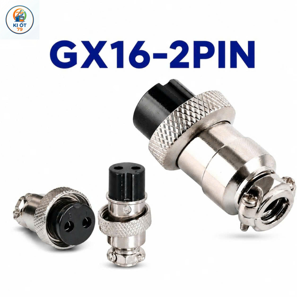 Jack GX16-2P Đầu Cái. Giắc GX16-2P Chân Cái