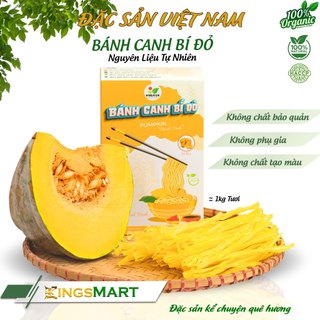 [Bếp quê nhà] Bánh canh bí đỏ -Sợi dai, không chất bảo quản- Đặc sản Tây Sơn Bình Định - Hộp 200g - KingsMart
