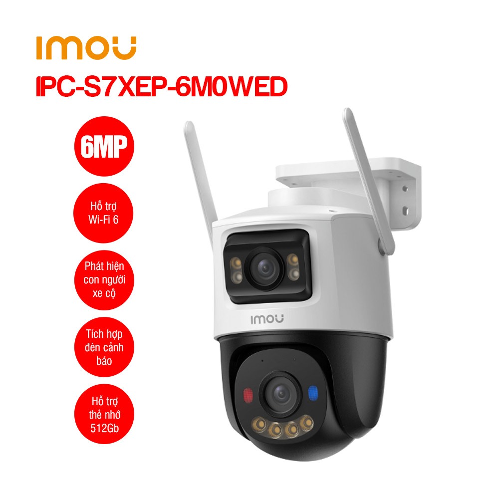Camera wifi ngoài trời Xoay 360 Imou IPC-S7XEP-6M0WED (Cruiser Dual 2 6M)