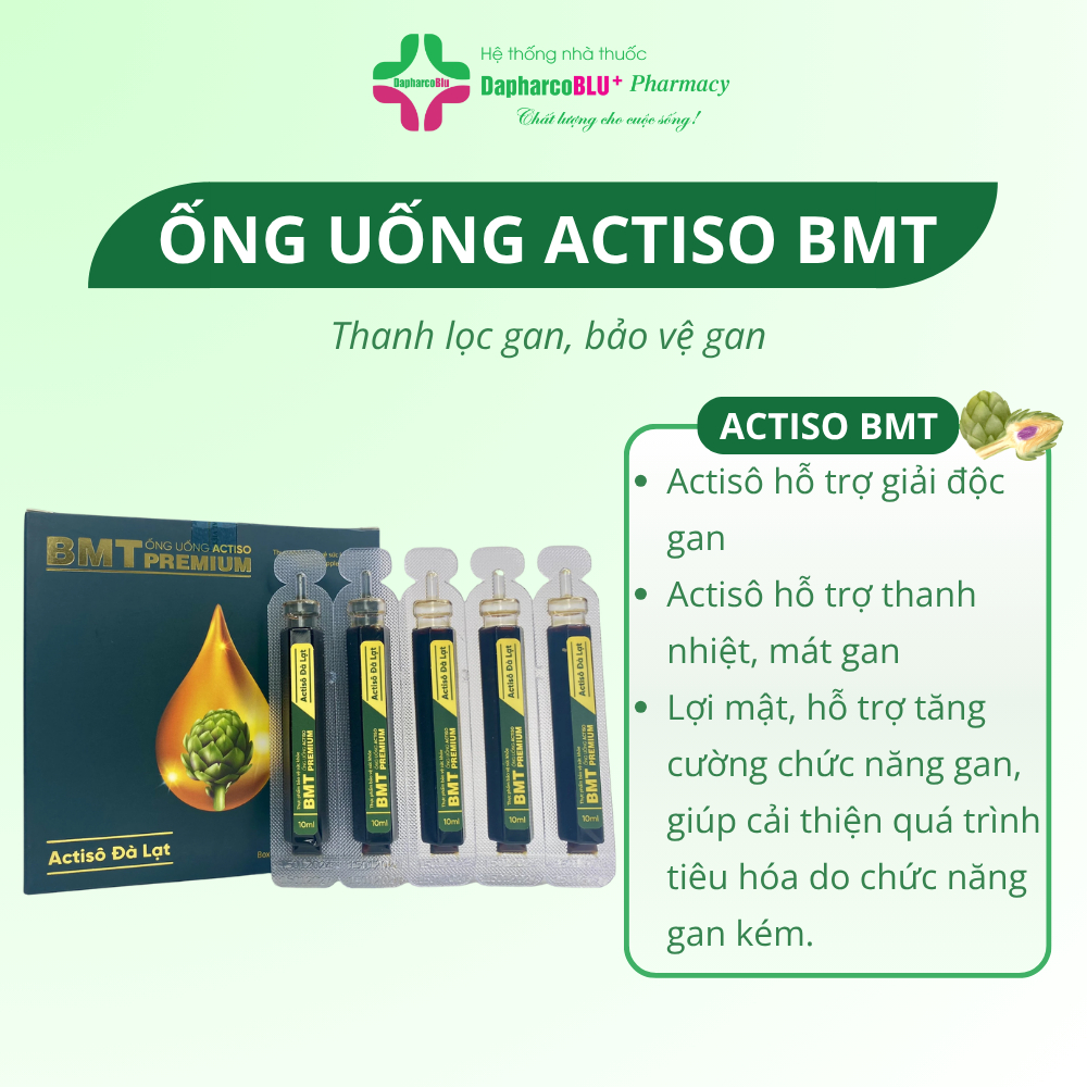 Ống Uống Actiso BMT Premium Hàm Lượng Actiso Cao Bảo Vệ Gan, Tăng cường chức năng gan