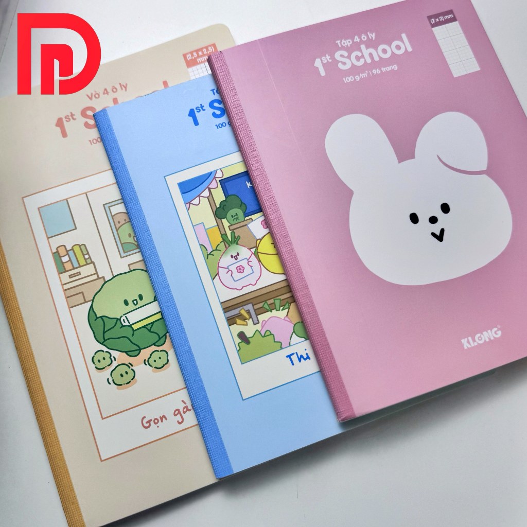 VỞ 4 Ô LY KLONG SCHOOL FRUITY A5 LỠ, B5 LỠ BASIC DỄ THƯƠNG
