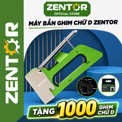 [Tặng 1000 Ghim] Máy bắn đinh ghim chữ D ZENTOR Cao Cấp - Máy bắn ghim gỗ, ghim dây điện, ghim cửa đa năng