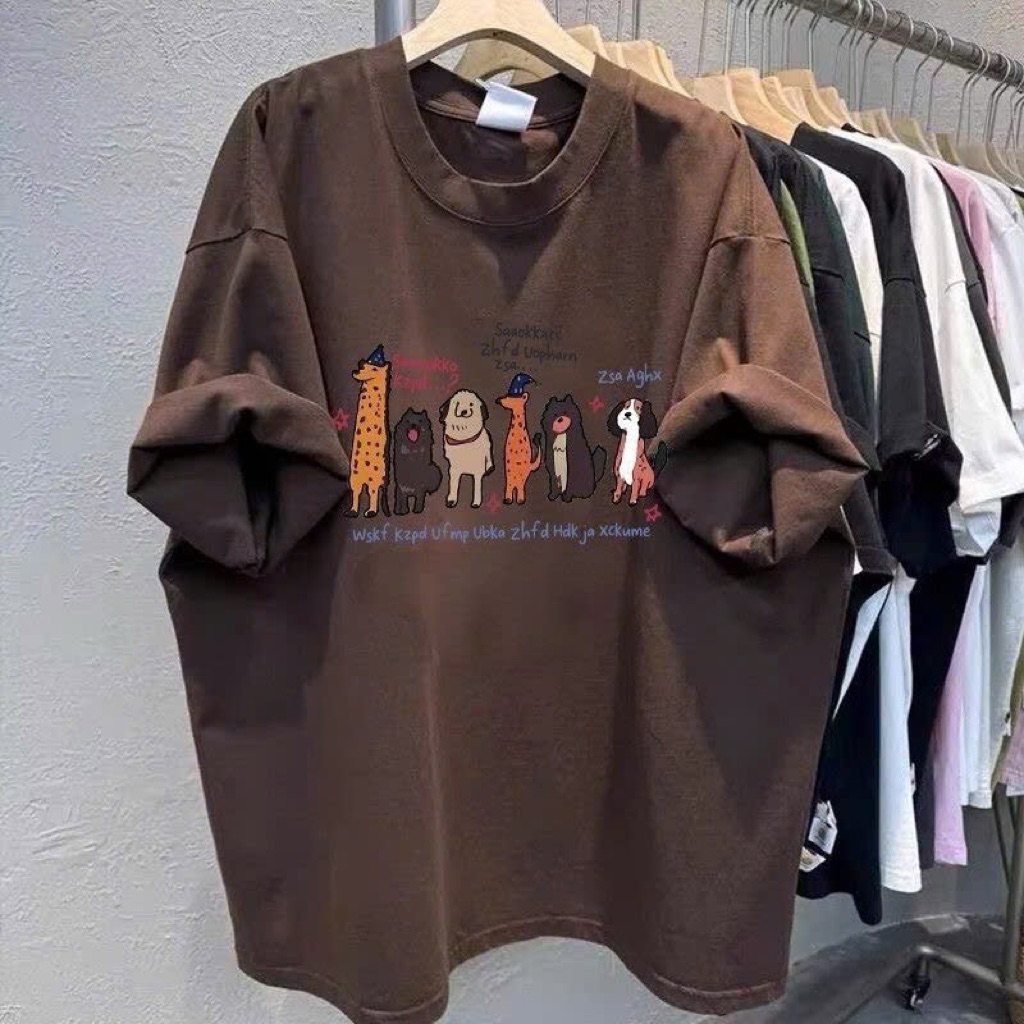 [Order] Áo Thun Tay Ngắn Nâu Choco In Cao Cấp , Thời Trang Unisex