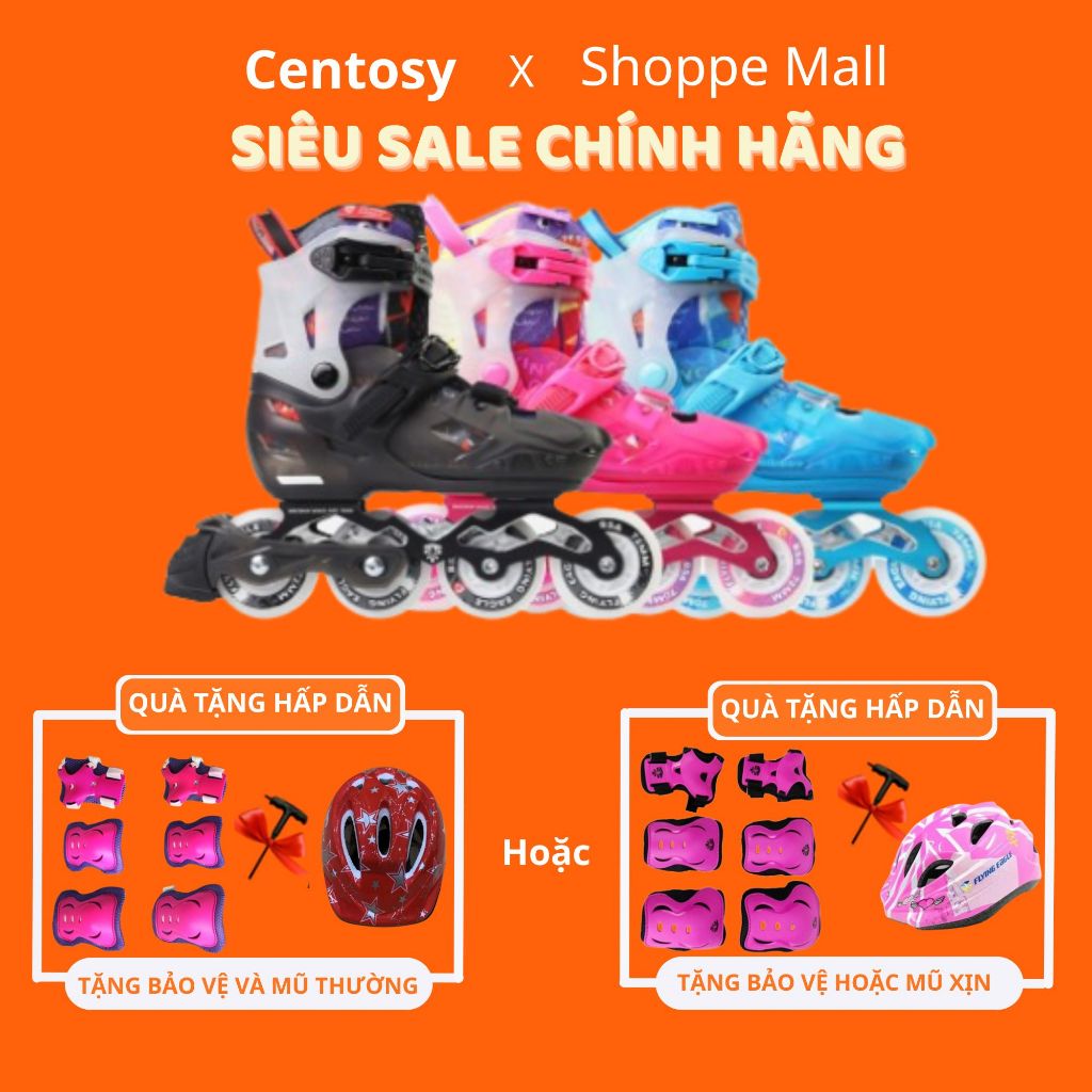 [TẶNG BẢO HỘ] Giày Patin Trẻ Em [Centosy] Flying Eagle L8 - Có Đèn 8 Bánh, Form Chắc Chắn
