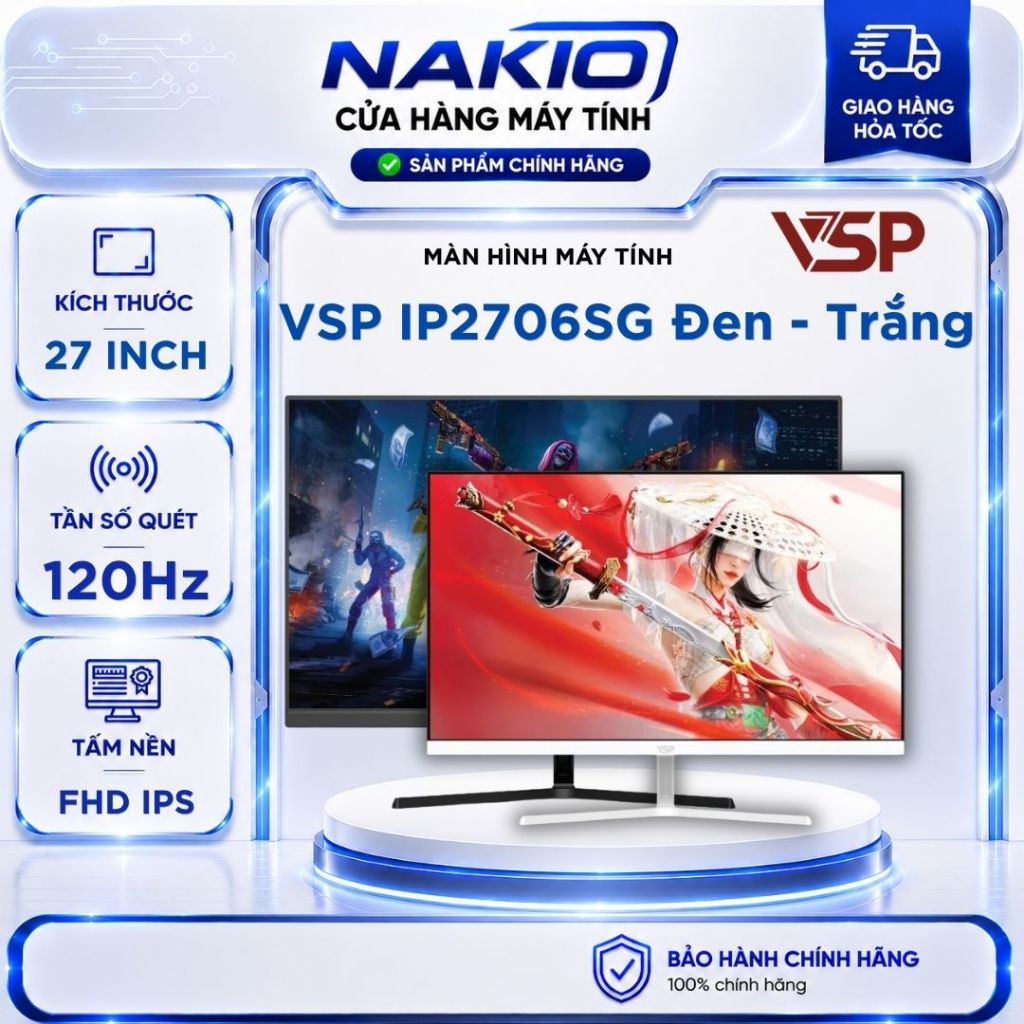 Màn Hình VSP IP2706SG (27 inch / IPS / FHD / 120Hz / 1ms / Black/White)