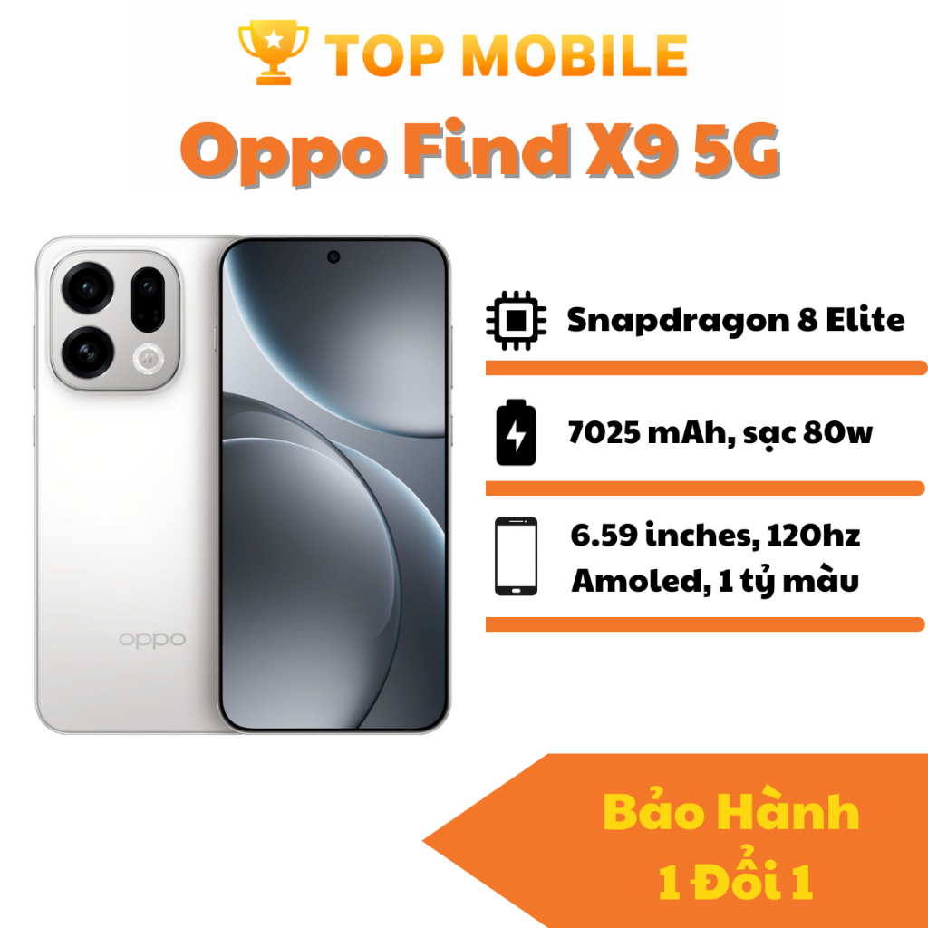 Điện thoại Oppo Find X9 5G chip Dimensity 9500, Pin 7025mAh | BigBuy360 - bigbuy360.vn