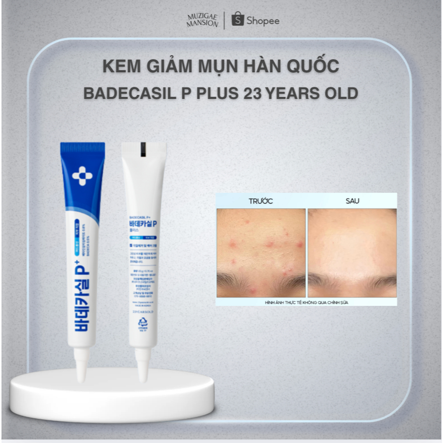 Kem mụn Badecasil P Plus 23 Years Old - Kem giảm mụn Hàn Quốc - Phù hợp với da mụn, da dầu