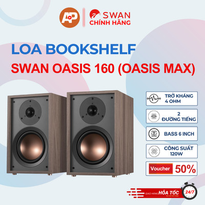 Loa Bookshelf Swan Oasis 160 (Oasis Max) - Bass 6 Inch - Công Suất 120W - 2 Đường Tiếng - Chính Hãng