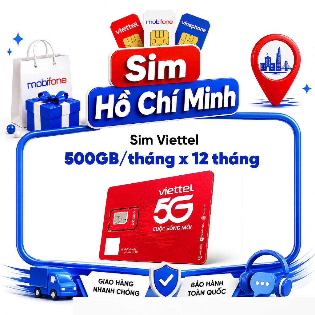 🌟[500GB/tháng] Sim Viettel 5G 12T5G125 500GB/tháng data khủng 12 tháng truy cập internet thoải mái