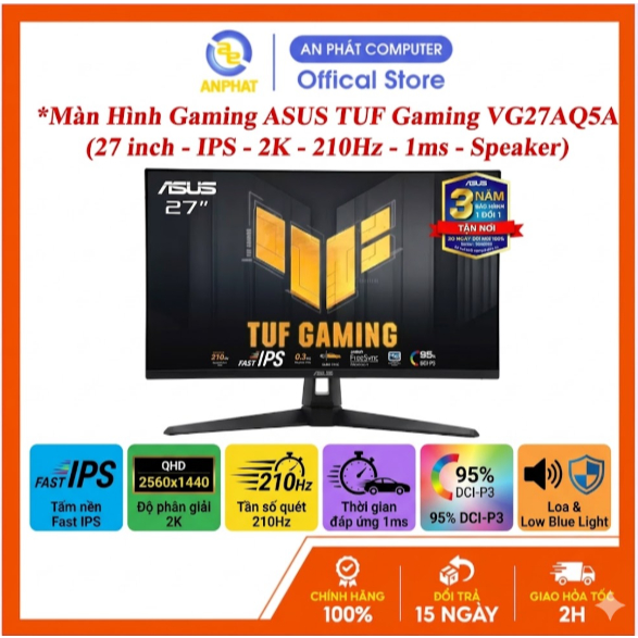 Màn Hình Gaming ASUS TUF Gaming VG27AQ5A (27 inch - IPS - 2K - 210Hz - 1ms - Speaker)